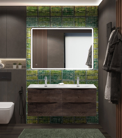 Тумба с раковиной подвесная с четырьмя ящиками BelBagno MARINO-CER-N 120 Rovere Nature Grigio, раковина белая Тумба с раковиной подвесная с четырьмя ящиками BelBagno MARINO-CER-N 120 Rovere Nature Grigio, раковина белая