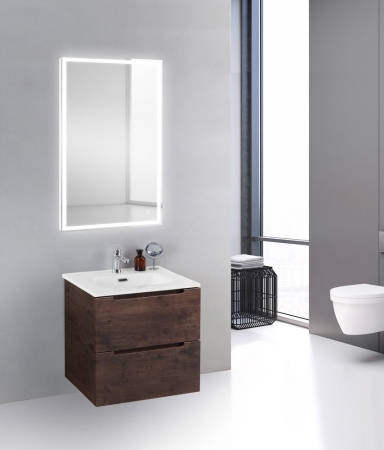 Тумба с раковиной подвесная BelBagno ETNA 39 60 Rovere Moro, раковина белая