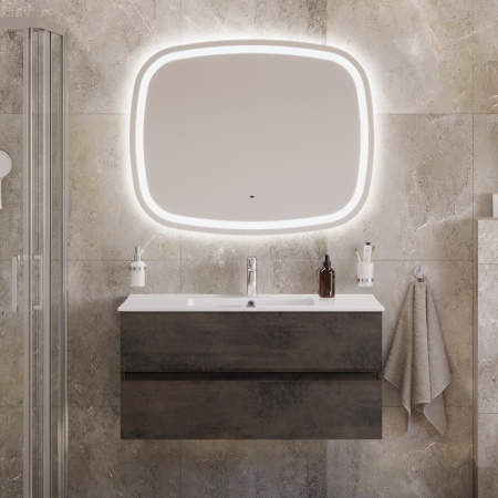 Тумба с раковиной подвесная CEZARES MOLVENO 46 100 Ossido, раковина белая CZR-8002-100 Тумба с раковиной подвесная CEZARES MOLVENO 46 100 Ossido, раковина белая CZR-8002-100