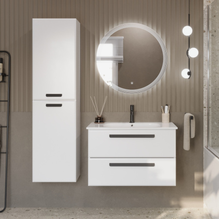 Тумба с раковиной подвесная CEZARES ECO-CER 80 Bianco Lucido, раковина белая