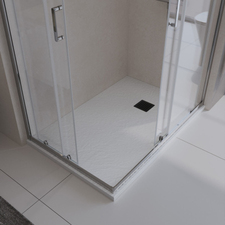 Душевой поддон из искусственного мрамора в комплекте с сифоном BelBagno UNO TRAY-MR-UNO-AH-120/90-35-W-NO