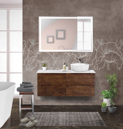 Тумбы со столешницей подвесная BelBagno ETNA 120 Rovere Moro, раковина справа