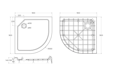 TRAY-SMC-R-90-550-150-W-SCHEME