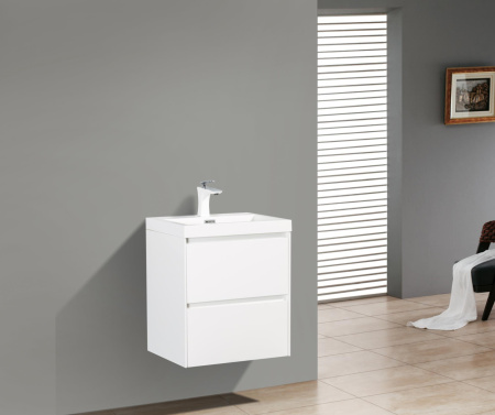 Тумба с раковиной подвесная BelBagno PIETRA MINI 50 Bianco Lucido, раковина белая