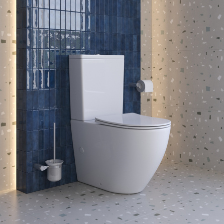 Унитаз-компакт безободковый с сиденьем и смывом TORNADO BelBagno SFERA-TOR BB2141CP-TOR/SC