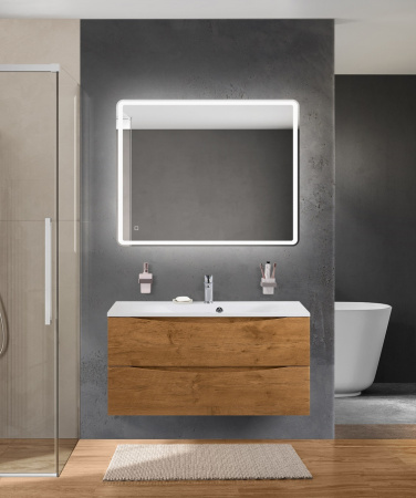 Тумба с раковиной подвесная BelBagno MARINO 100 Rovere Nature, раковина белая BB1000/450-LV-MR-FT