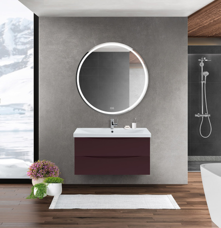 Тумба с раковиной подвесная BelBagno MARINO-CER 90 Bordo Lucido, раковина белая