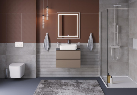 Тумба со столешницей подвесная BelBagno KRAFT 60 Бежевый матовый, столешница KEP-60-GRN