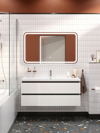 Тумба с раковиной подвесная CEZARES PLANE 120 Bianco Lucido, раковина белая CZR-8070-120 Тумба с раковиной подвесная CEZARES PLANE 120 Bianco Lucido, раковина белая CZR-8070-120