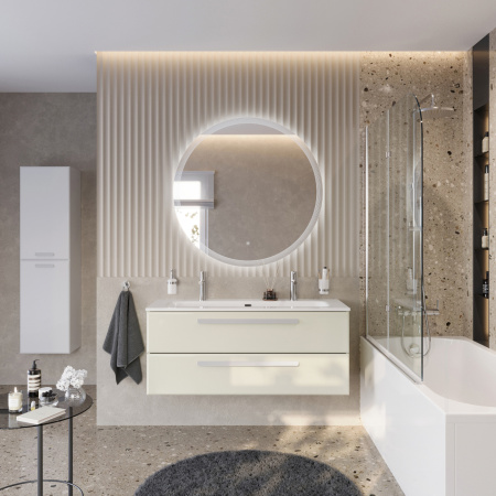 Тумба с раковиной подвесная CEZARES ECO-CER-N 120 Альпака Брашированная, раковина белая CZR-8073-120-1-2 Тумба с раковиной подвесная CEZARES ECO-CER-N 120 Альпака Брашированная, раковина белая CZR-8073-120-1-2