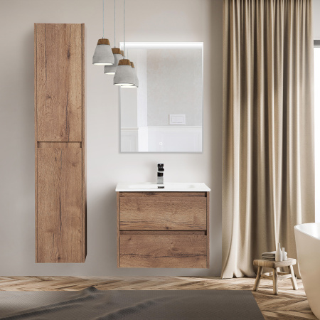 Тумба с раковиной подвесная BelBagno KRAFT 60 Rovere Tabacco, раковина белая Тумба с раковиной подвесная BelBagno KRAFT 60 Rovere Tabacco, раковина белая