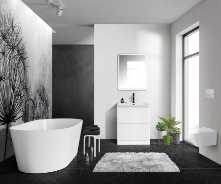Тумба с раковиной напольная BelBagno ALBANO 70 Bianco Lucido, раковина белая