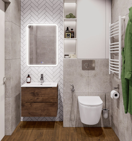 Тумба с раковиной подвесная BelBagno ETNA 60 Rovere Moro, раковина белая Тумба с раковиной подвесная BelBagno ETNA 60 Rovere Moro, раковина белая