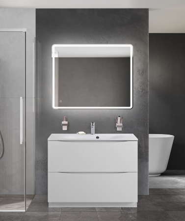 Тумба с раковиной напольная BelBagno MARINO 100 Bianco Lucido, раковина белая BB1000/450-LV-MR-FT