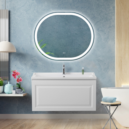 Тумба с раковиной подвесная CEZARES GIUBILEO-N 100 Bianco Lucido, раковина белая Тумба с раковиной подвесная CEZARES GIUBILEO-N 100 Bianco Lucido, раковина белая