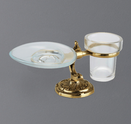 Стакан и мыльница настольные ART&MAX BAROCCO CRYSTAL AM-1789-Do-Ant-C