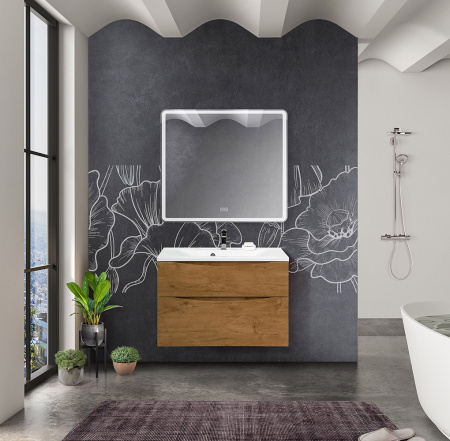Тумба с раковиной подвесная BelBagno MARINO-H60 90 Rovere Nature, раковина белая