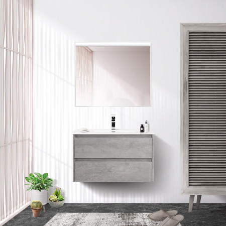 Тумба с раковиной подвесная BelBagno KRAFT 70 Cemento Grigio, раковина белая