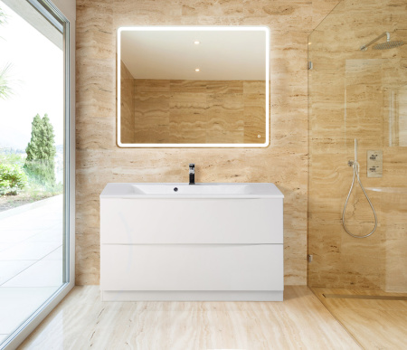Тумба с раковиной напольная BelBagno MARINO 100 Bianco Lucido, раковина белая