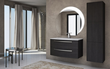 Тумба с раковиной подвесная CEZARES COMFORT 100 Grigio Scuro, раковина белая