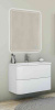 База подвесная под раковину с двумя выдвижными ящиками с доводчиками смешенного типа CEZARES ANGIE  54426 Bianco Lucido