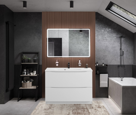 Тумба с раковиной напольная BelBagno MARINO 120 Bianco Lucido, раковина белая