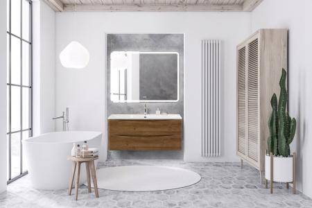 Тумба с раковиной подвесная BelBagno ACQUA 120 Rovere Rustico, раковина белая