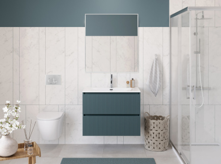 Тумба с раковиной подвесная BelBagno UNO 90 Голубой Матовый, раковина белая BB-8099-90 Тумба с раковиной подвесная BelBagno UNO 90 Голубой Матовый, раковина белая BB-8099-90