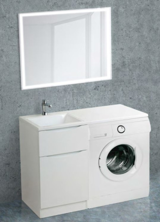 Тумба с раковиной напольная BelBagno LAVANDERIA-58/120-L Bianco Lucido, раковина белая