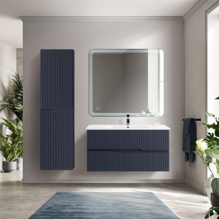 Тумба с раковиной подвесная CEZARES DUET 80 Grafito, раковина белая