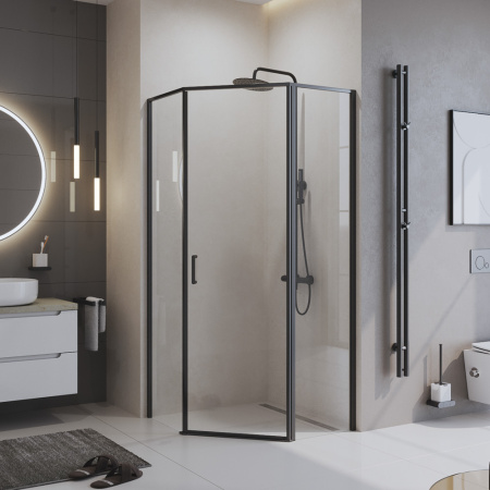 Душевой уголок BelBagno UNO-195-P-1-90-C-NERO Душевой уголок BelBagno UNO-195-P-1-90-C-NERO