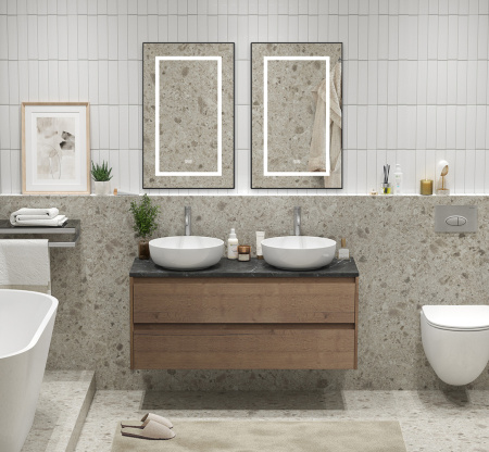 Тумба со столешницей подвесная BelBagno KRAFT 120 Rovere Tabacco