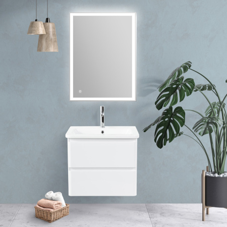Тумба с раковиной подвесная BelBagno ALBANO-CER 60 Bianco Lucido, раковина белая