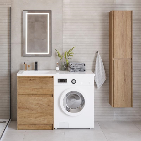 Тумба с раковиной напольная BelBagno KRAFT-LVD 120 Rovere Nebrasca Nature, раковина белая левая