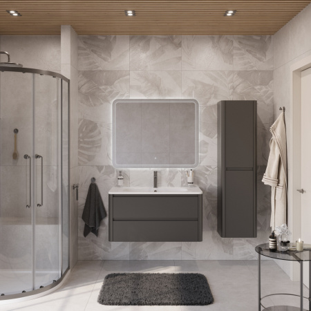 Тумба с раковиной подвесная CEZARES RELAX 100 Оружейная сталь, раковина белая Тумба с раковиной подвесная CEZARES RELAX 100 Оружейная сталь, раковина белая