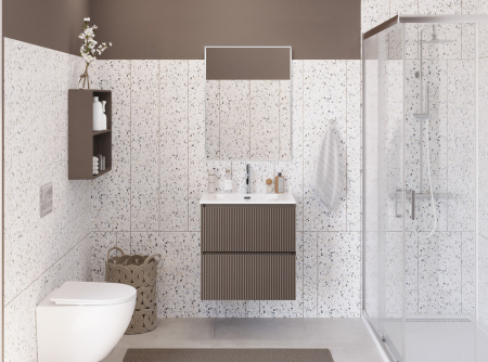 Тумба с раковиной подвесная BelBagno UNO 70 Бежевый матовый, раковина белая BB-8099-70 Тумба с раковиной подвесная BelBagno UNO 70 Бежевый матовый, раковина белая BB-8099-70