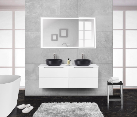 Тумбы со столешницей подвесная BelBagno ETNA 140 Bianco Lucido