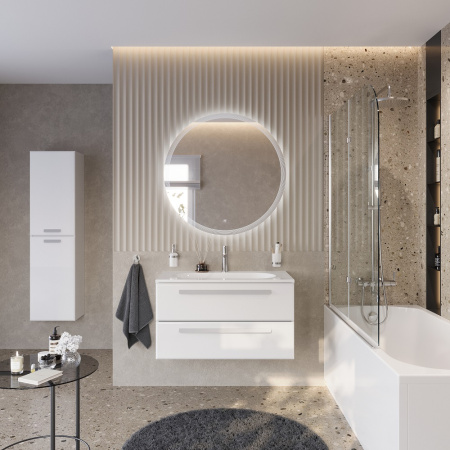 Тумба с раковиной подвесная CEZARES ECO 90 Bianco Lucido, раковина белая CZR-900/480-LV-MR-ECO-F Тумба с раковиной подвесная CEZARES ECO 90 Bianco Lucido, раковина белая CZR-900/480-LV-MR-ECO-F