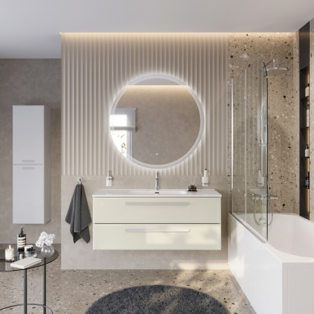 Тумба с раковиной подвесная CEZARES ECO-CER-N 120 Альпака Брашированная, раковина белая CZR-8095-120 Тумба с раковиной подвесная CEZARES ECO-CER-N 120 Альпака Брашированная, раковина белая CZR-8095-120