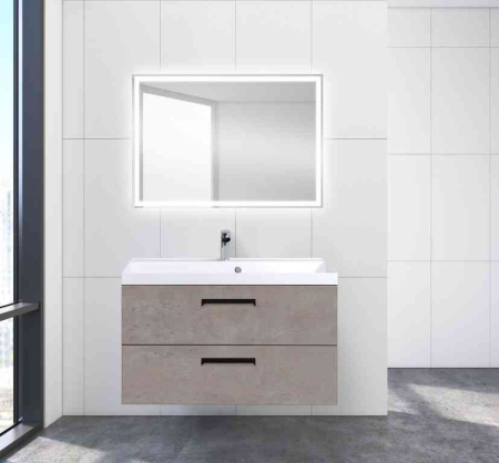 AURORA База под раковину подвесная с двумя выкатными ящиками, Cemento Pallido, 900x450x500, AURORA-900-2C-SO-CP