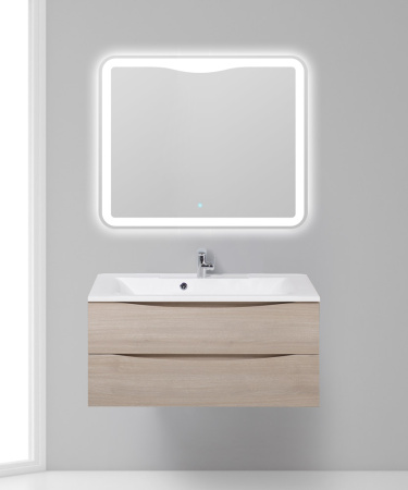 Тумба с раковиной подвесная BelBagno MARINO 100 Rovere Grigio, раковина белая