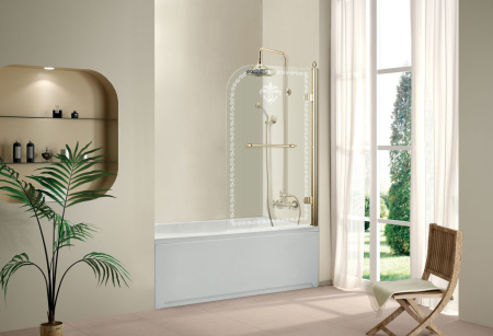 Душевая шторка на ванну CEZARES RETRO-V-1-80/145-CP-G-R