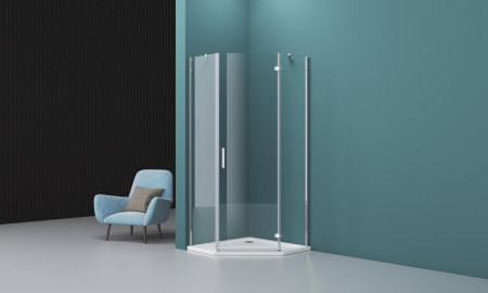 Душевой уголок BelBagno KRAFT-P-1-100-C-Cr-R Душевой уголок BelBagno KRAFT-P-1-100-C-Cr-R