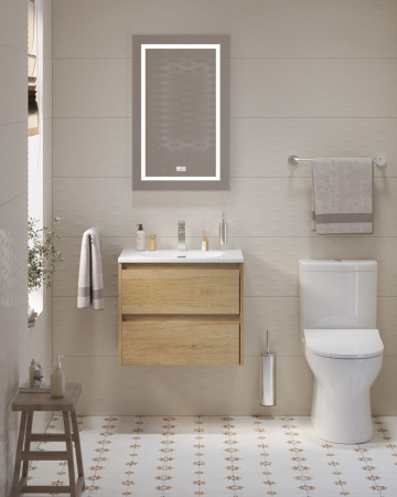 Тумба с раковиной подвесная BelBagno KRAFT 39 70 Rovere Nebrasca Nature, раковина белая BB-8099-3-70
