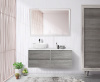 Тумба со столешницей подвесная BelBagno KRAFT 120 Cemento Grigio, раковина слева