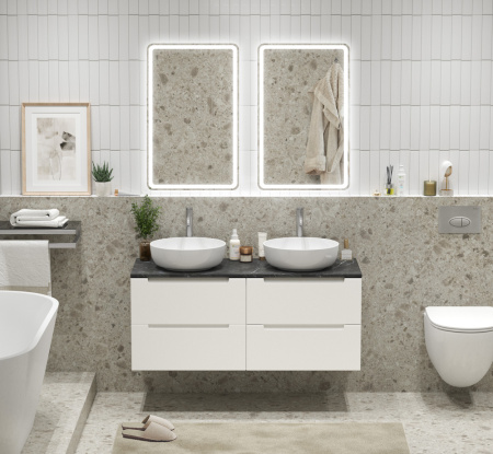 Тумба с четырьмя ящиками и столешницей подвесная BelBagno ETNA 120 Bianco Lucido