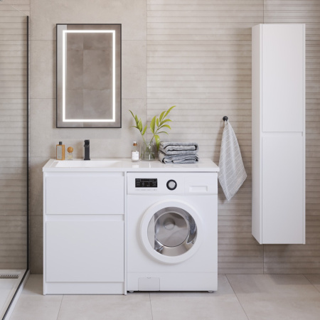 Тумба с раковиной напольная BelBagno KRAFT-LVD 120 Bianco Opaco, раковина белая левая