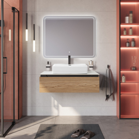 Тумба со столешницей подвесная CEZARES SLIDER 100 Дуб тангент, столешница SLD-100/48-BO