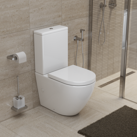 Унитаз-компакт безободковый со смывом TORNADO BelBagno SFERA-TOR BB2141CP-TOR