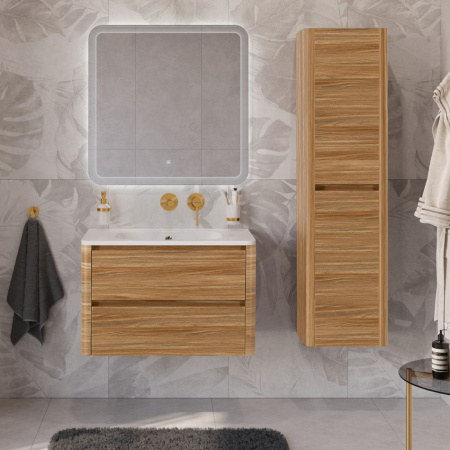 Тумба с раковиной подвесная CEZARES RELAX 80 Дуб карамельный, раковина белая без отверстия под смеситель Тумба с раковиной подвесная CEZARES RELAX 80 Дуб карамельный, раковина белая без отверстия под смеситель